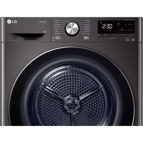Uscator de rufe LG RH90V9JV2N, Pompa de caldura Dual Inverter, 9 kg, 14 programe, Clasa C, Smart Diagnosis, Wi-Fi, Antracit [1]