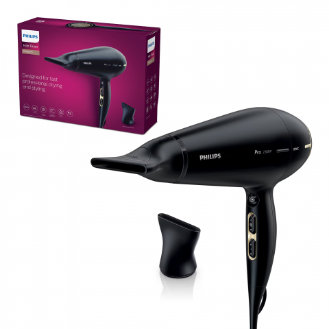 Uscatoare de Par - Uscator profesional Philips HPS920/00, 2300 W, 2 concentratoare, Functie ionica, Negru