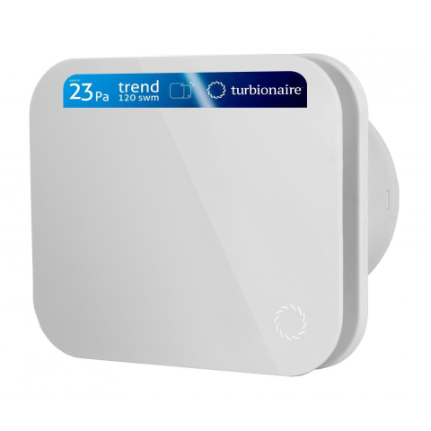Ventilator baie Turbionaire TREND 120 SWM, Clapeta antiretur, Diametru racord 120mm, Silentios, Protectie IPX4, Aspiratie perimetrala, Design minimalist, Instalare flexibila, Panou frontal alb mat [2]