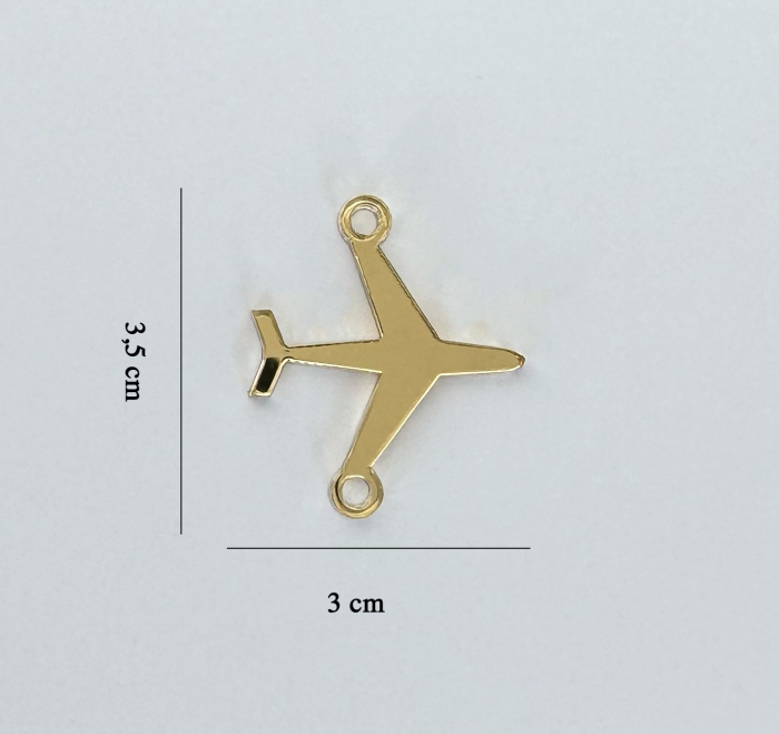 Avion auriu din acril, accesoriu invitații nuntă pasaport, decor călătorie auriu acril [3]
