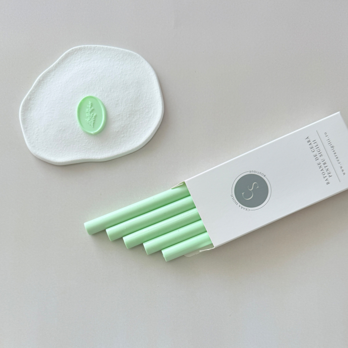 Baton de ceară verde pal, batoane de ceară verde pastel pentru sigilii [1]