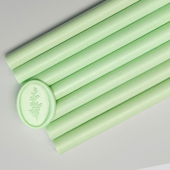 Baton de ceară verde pal, batoane de ceară verde pastel pentru sigilii [1]