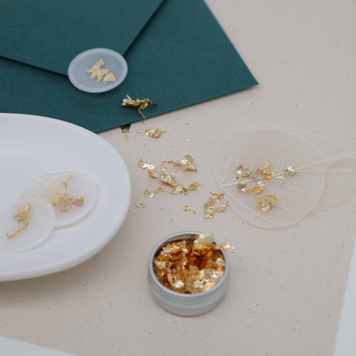 Fulgi foita de aur pentru sigilii de ceara invitatii nunta [4]