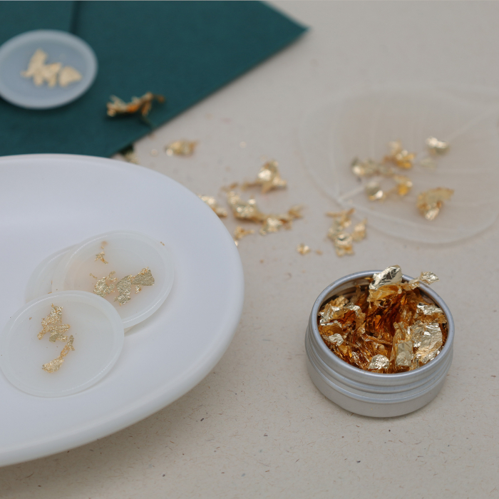 Fulgi foita de aur pentru sigilii de ceara invitatii nunta [3]