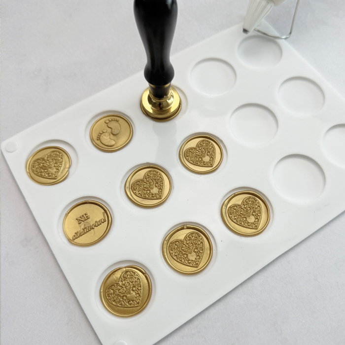 Formă de silicon cu cercuri pentru turnat sigilii, matriță rotundă ceară, formă silicon pentru sigilii [1]