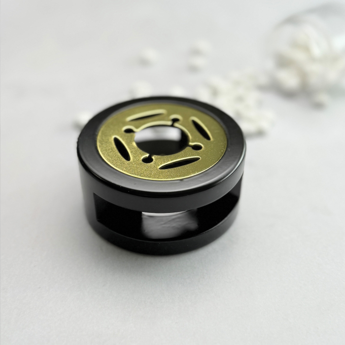 Suport linguriță lemn negru auriu, suport topire ceară, suport lingură sigilii premium [1]