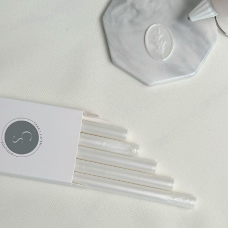 Batoane de ceara pentru sigilii - Baton ceara pentru sigilii invitatii alb sidefat perlat