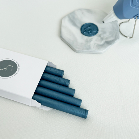 Baton de ceară albastru mineral, batoane de ceară gri-albastru pentru sigilii [0]