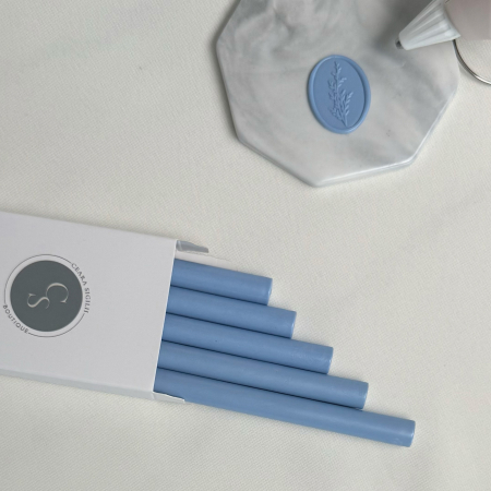 Batoane de ceara pentru sigilii - Baton ceara pentru sigilii invitatii albastru prafuit