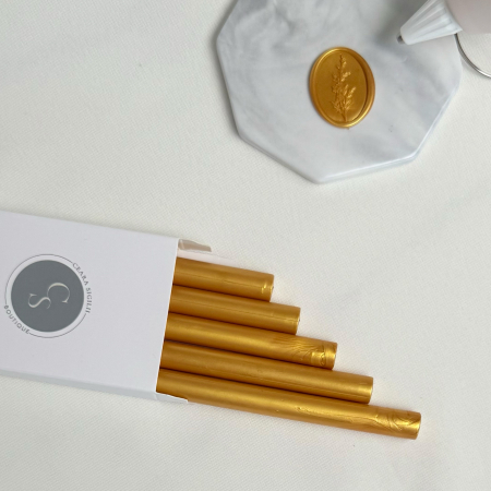 Batoane de ceara pentru sigilii - Baton ceara pentru sigilii invitatii auriu