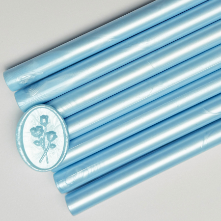 Batoane de ceara pentru sigilii - Baton de ceară baby blue sidefat pentru sigilii