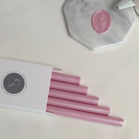 Batoane de ceara pentru sigilii - Baton de ceară roz sidefat, batoane de ceară perlate roz pentru sigilii