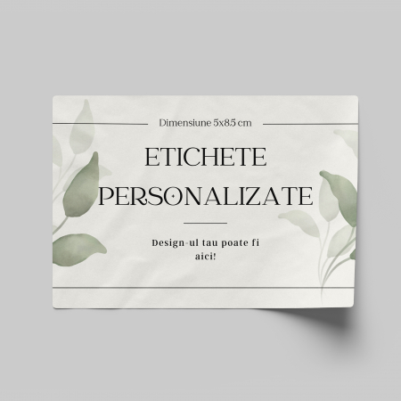 ETICHETE PERSONALIZATE - Etichete personalizate 50x85 mm lucioase, stickere dreptunghi rezistente, etichete autoadezive sintetice