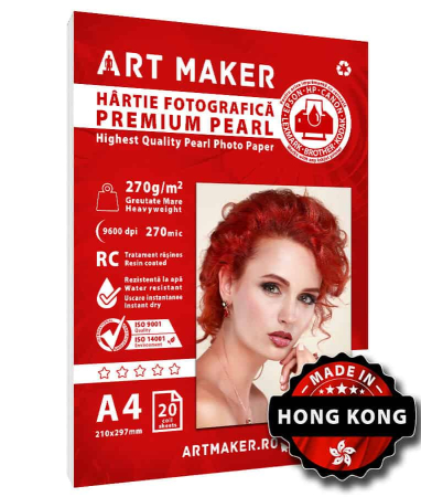 CARTON INVITATII NUNTA - HARTIE FOTO PEARL, PREMIUM, 270G/MP, RC, A4, 20 COLI