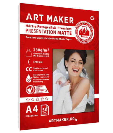 CARTON INVITATII NUNTA - HARTIE FOTO MATA, A4, 230G/MP