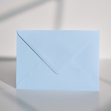Plicuri pentru invitatii - Plic B6 albastru prafuit 120g, plic albastru deschis premium, plic azur elegant pentru invitații
