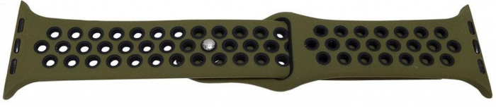 Curea Cauciuc Perforat pentru Apple Watch Verde/Negru 38mm [2]