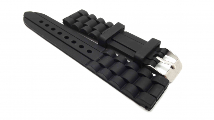 Curea Ceas Cauciuc Neagra 18mm [2]