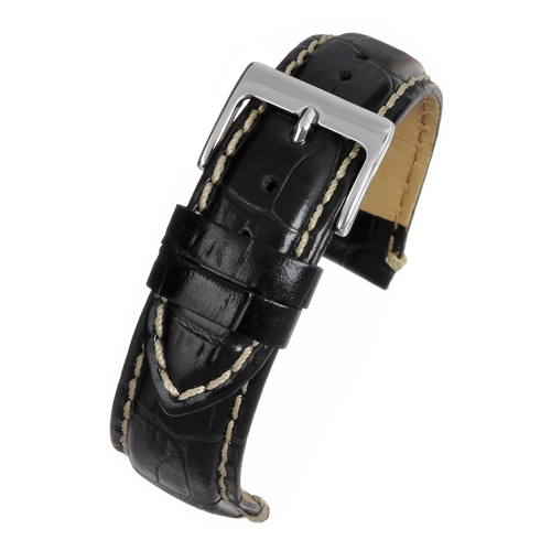 Curea Ceas Neagra Croco 20mm [2]