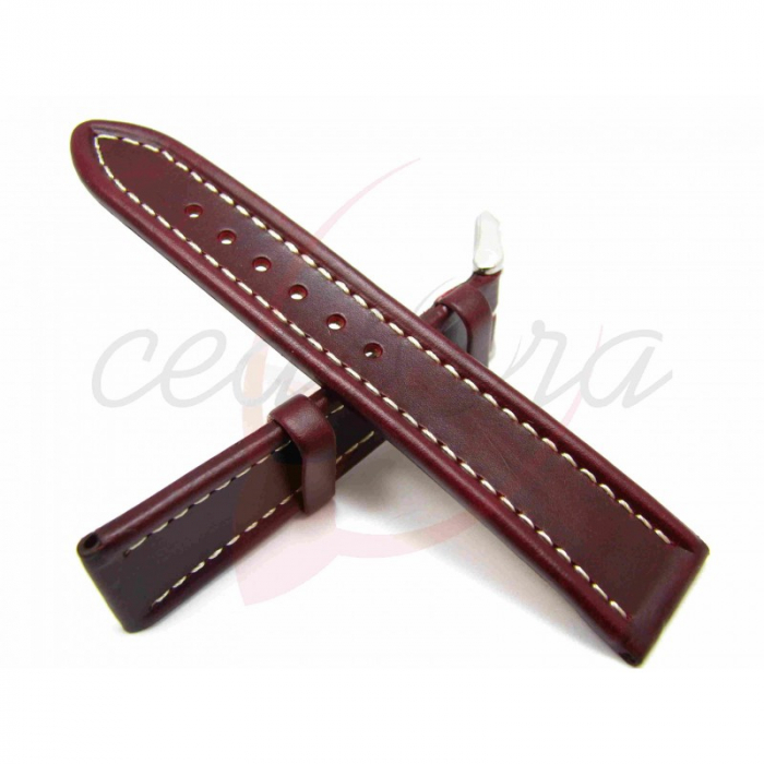 Curea Ceas Piele Naturala (burgundy) 20mm [2]