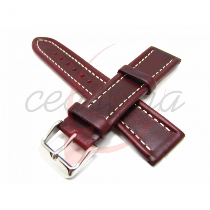 Curea Ceas Piele Naturala (burgundy) 20mm [3]