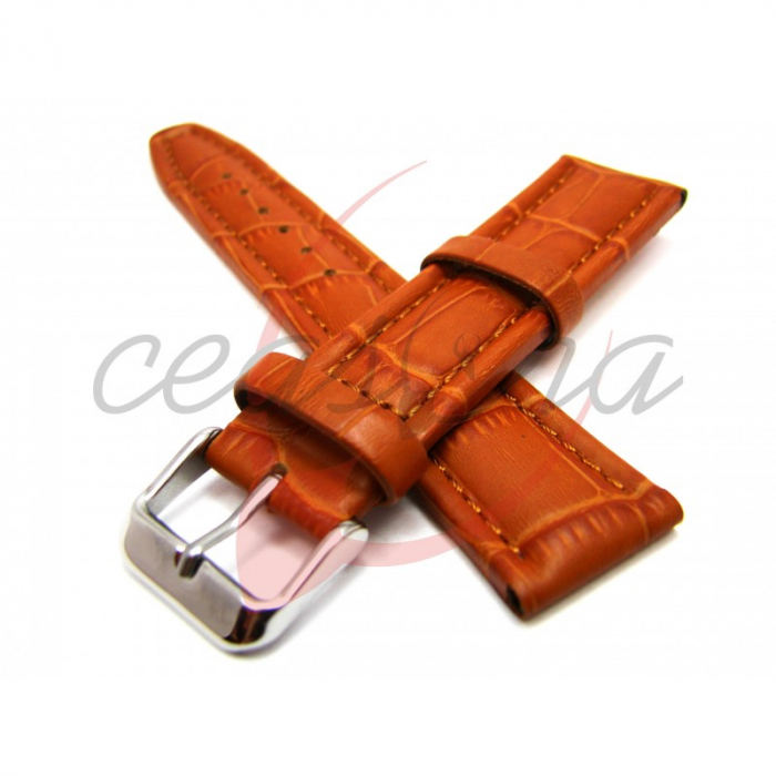 Curea Ceas Piele Naturala Croco (cafenie) 20mm [4]