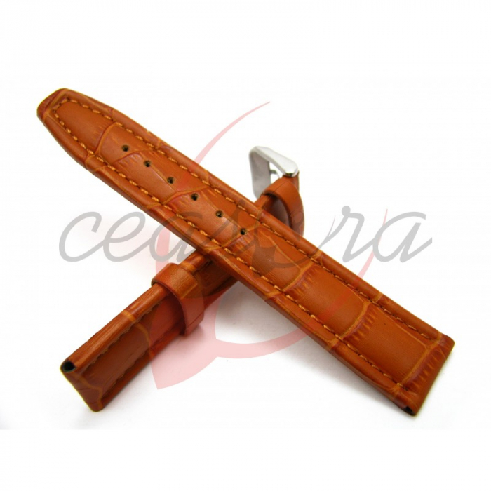 Curea Ceas Piele Naturala Croco (cafenie) 20mm [2]