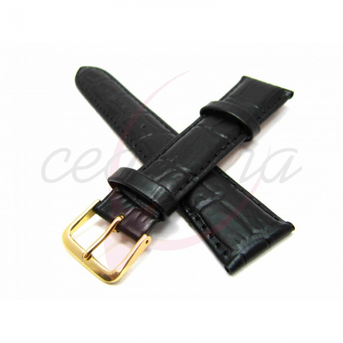 Curea Ceas Piele Naturala Croco (negru) 26mm [3]