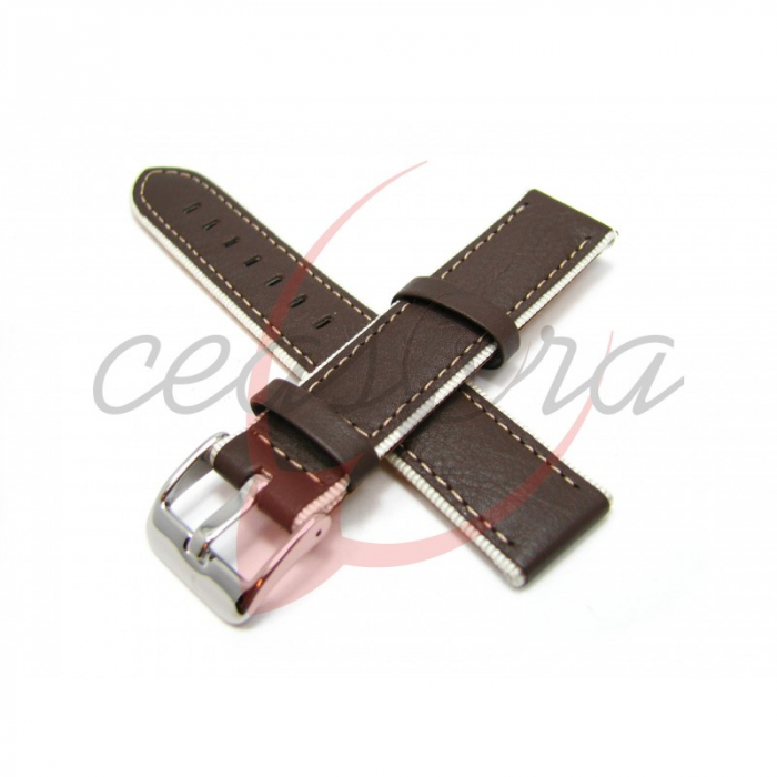 Curea Ceas Piele Naturala cu Intaritura (maro) 18mm [3]