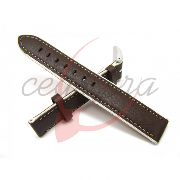 Curea Ceas Piele Naturala cu Intaritura (maro) 18mm [2]