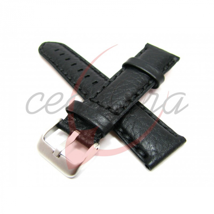 Curea Ceas Piele Naturala Cusatura Groasa (neagra) [7]