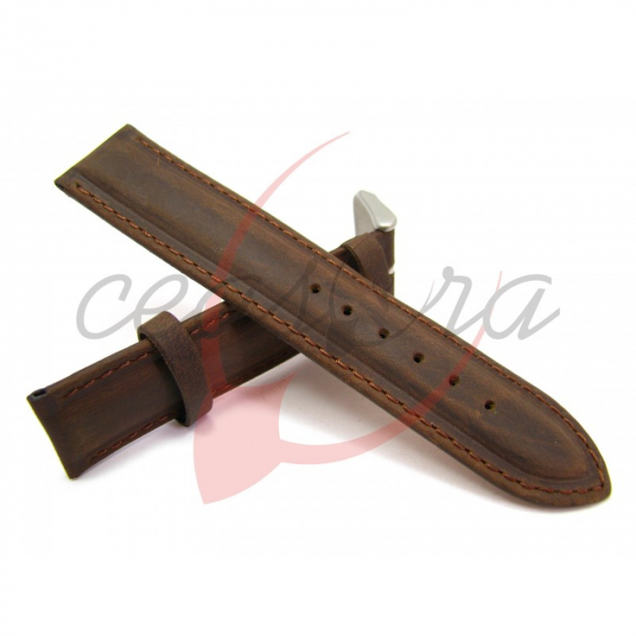 Curea Ceas Piele Naturala Intoarsa (maro) 18mm [2]