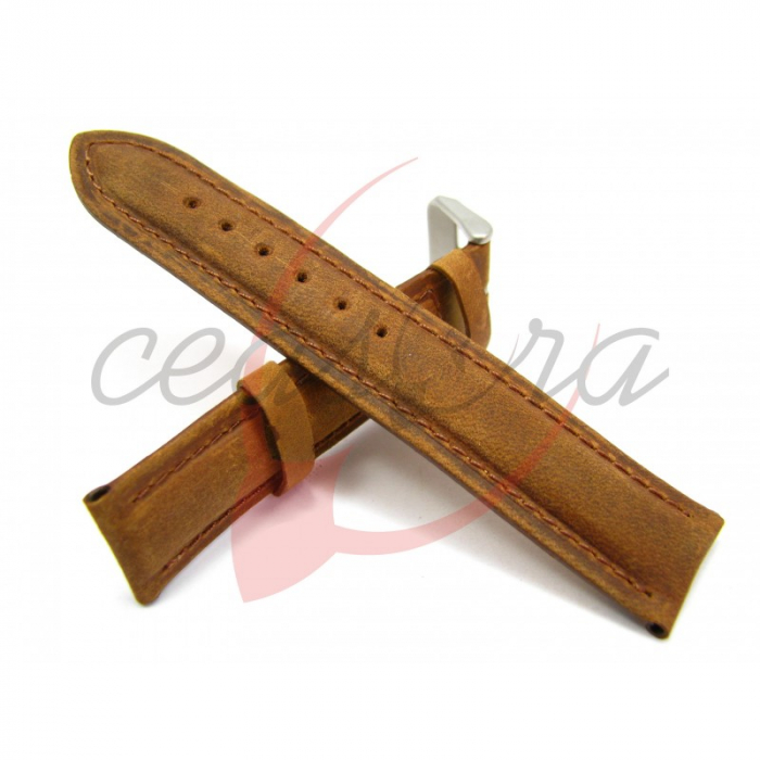 Curea Ceas Piele Naturala Intoarsa (maro deschis) 18mm [2]