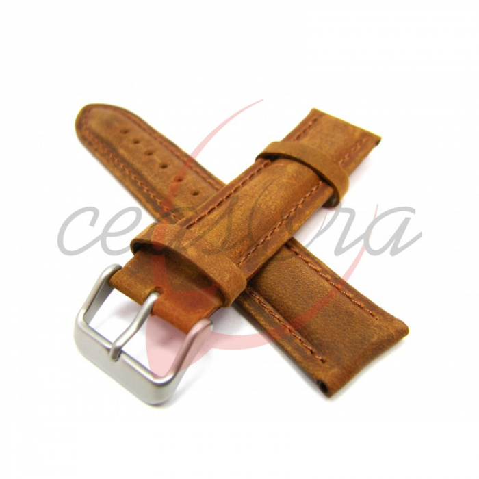 Curea Ceas Piele Naturala Intoarsa (maro deschis) 18mm [3]