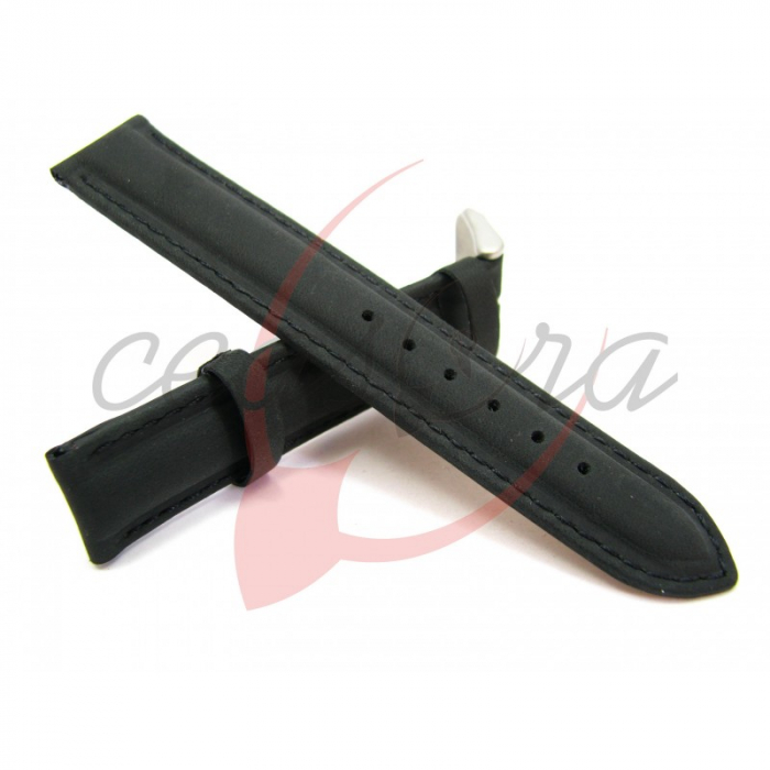 Curea Ceas Piele Naturala Intoarsa (neagra) 16mm [2]