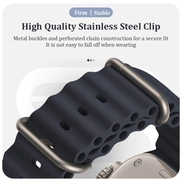 Curea pentru Apple Watch 42/44/45/49mm Ocean Band Gri/Orange [2]