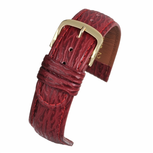 Curea Piele Naturala Textura Rechin (Rosie) 18mm [1]