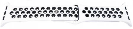 Curele Apple Watch - Curea Cauciuc Perforat pentru Watch Alb/Negru 38mm