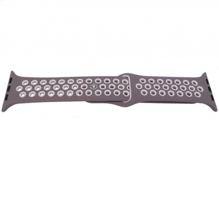 PROMOTII Curele Apple Watch - Curea Cauciuc Perforat pentru Apple Watch Bej/Roz 38mm