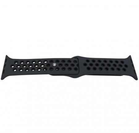 Curele Apple Watch - Curea Cauciuc Perforat pentru Apple Watch Gri/Negru 42mm