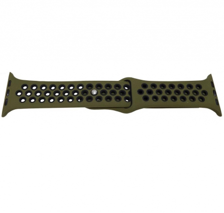PROMOTII Curele Apple Watch - Curea Cauciuc Perforat pentru Apple Watch Verde/Negru 38mm