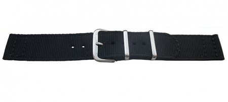 Curele textile - Curea Ceas Mesh Neagra, Catarama Argintie, 18mm