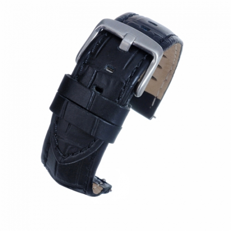 Curele Ceasuri - Curea Ceas (neagra) Croco Cusatura (neagra) 18mm