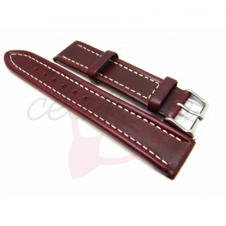 Curea Ceas Piele Naturala (burgundy) 20mm [3]
