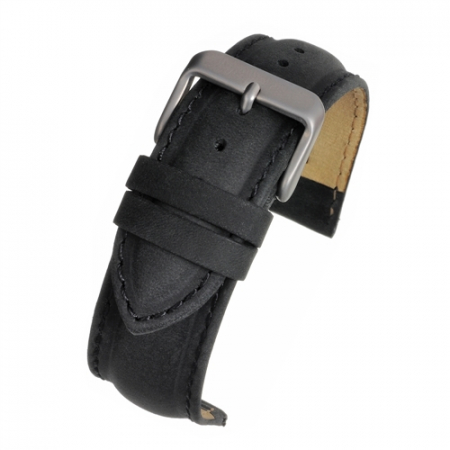Curele piele - Curea Ceas Piele Naturala Intoarsa (neagra) 16mm