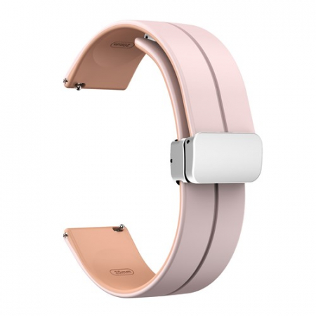 Curele cauciuc - Curea Roz Silicon cu Catarama Magnetica 20mm