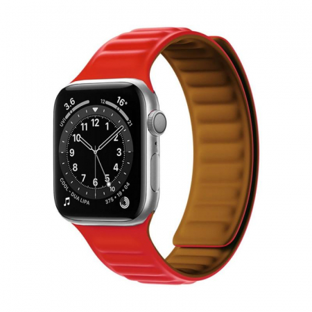 Curele Apple Watch - Curea Magnetica pentru Apple Watch Rosie 42/44/45mm