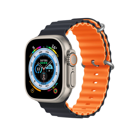PROMOTII Curele Apple Watch - Curea pentru Apple Watch 42/44/45/49mm Ocean Band Gri/Orange