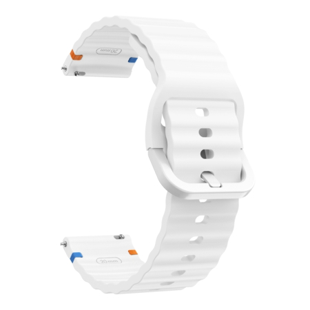 Curele Samsung Watch - Curea pentru Samsung Galaxy Watch 4/5/6/7 20mm Official Silicone Band Alb