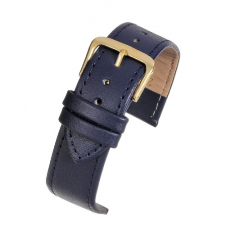 Curele piele - Curea Piele Naturala Bovina Cusuta (bleumarin) 22mm